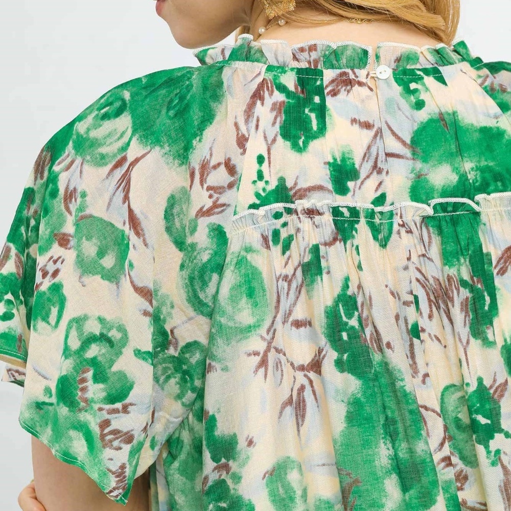 Umgee Green Floral Mini Dress - Picture 3 of 7